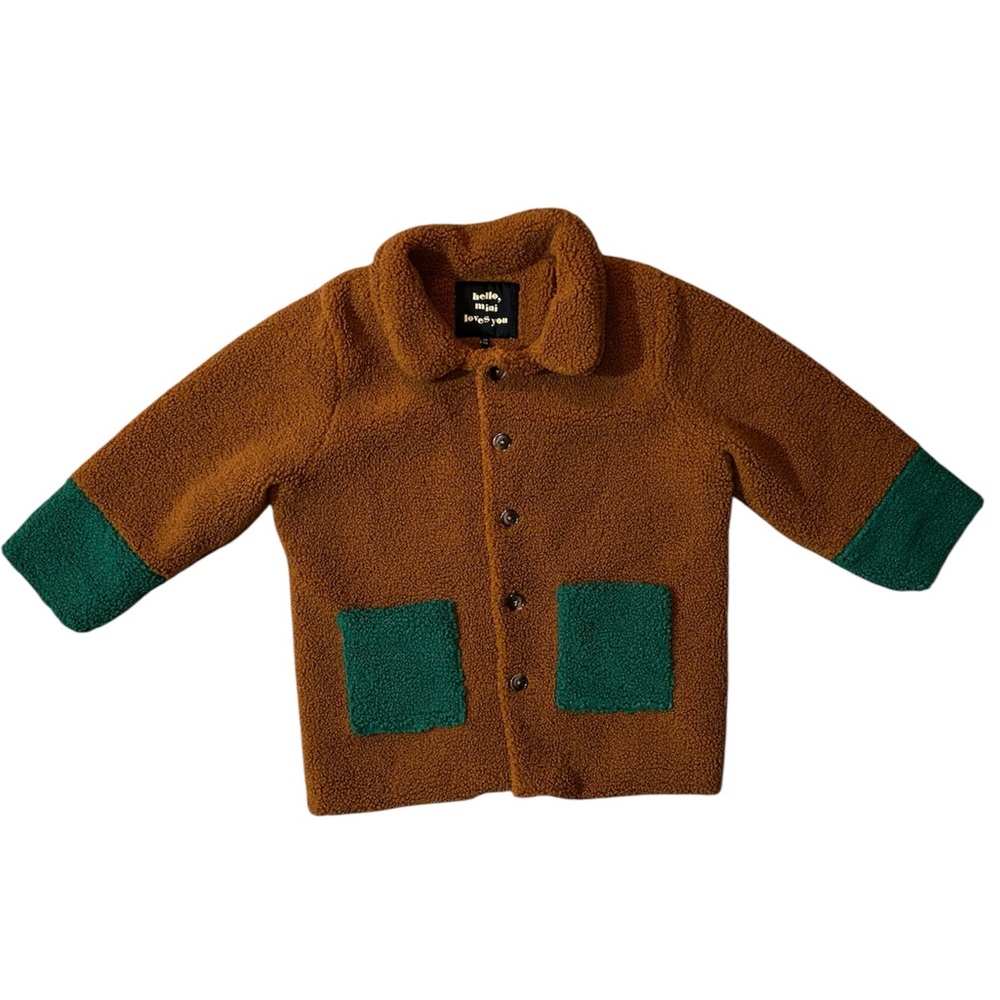 Mini Rodini Brown and Green Button Down Jacket